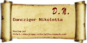 Dancziger Nikoletta névjegykártya